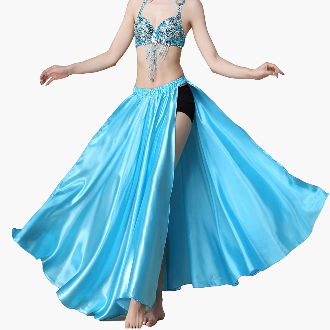kjol-i-satin-turkos-dans